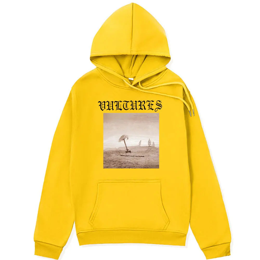 Peris Gems Yellow / S Rapper Kanye West Vultures Graphic Hoodie Fashion Hip Hop Oversized Sweatshirts Unisex Y2k Clothes Fall Fleece Pullover Hoodies SHEIN Amazon Temu