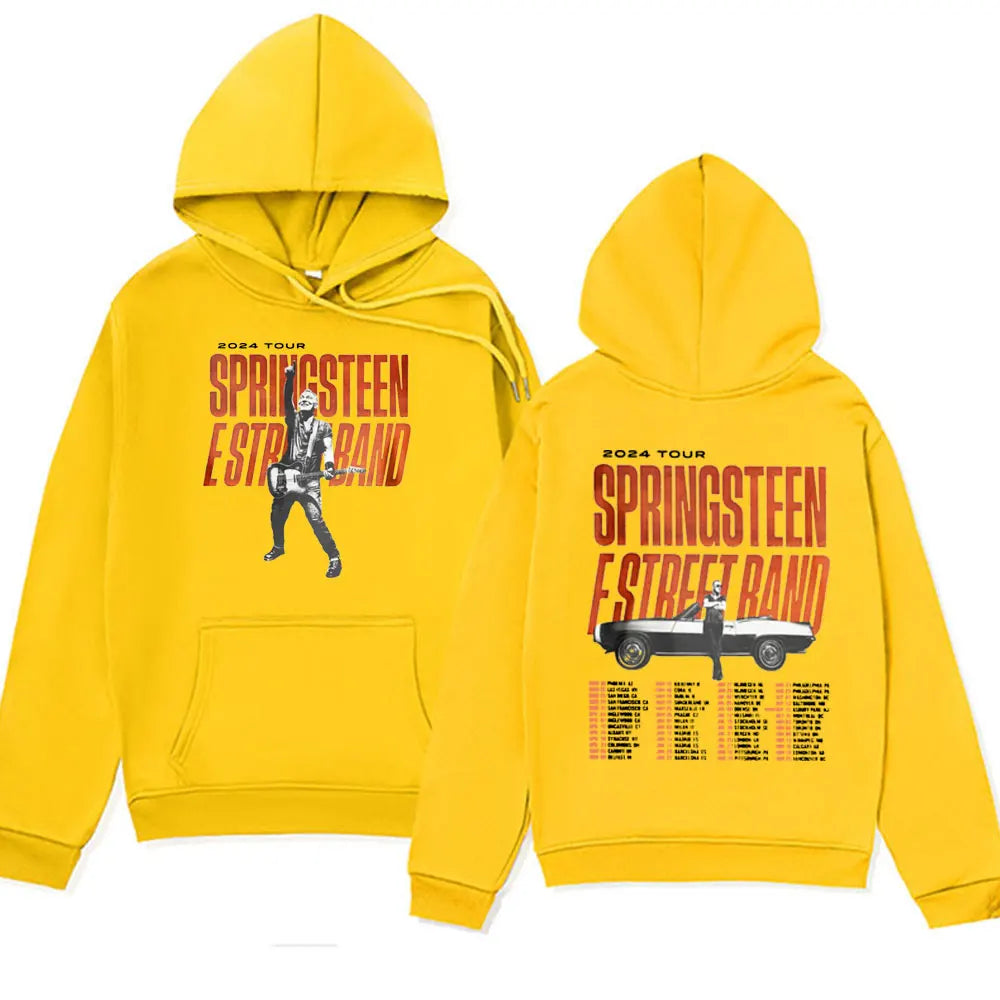 Peris Gems Yellow / XL Rapper Bruce Springsteen and E Street Band 2024 Tour Hoodie Men Fall Winter Long Sleeve Sweatshirts Unisex Y2k Streetwear Hoody SHEIN Amazon Temu