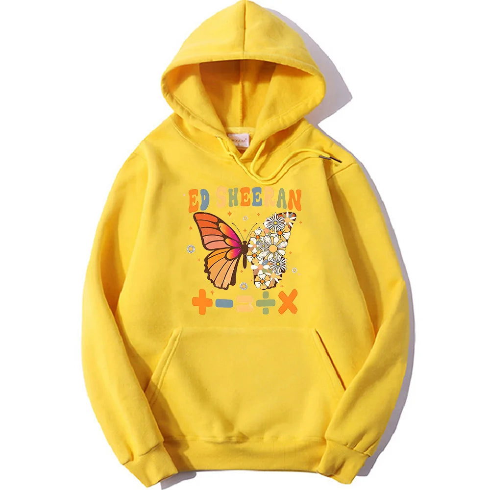 Peris Gems yellow / XS Ed Sheeran 2023 Tour Sweatshirts Women Aesthetic Hoodies Winter Fleece Sudadera with Pocket Clothing Oversized O-neck Pullover SHEIN Amazon Temu