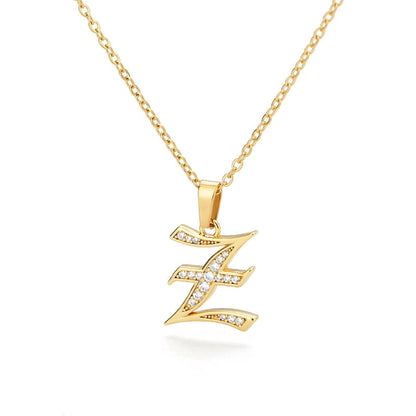 Peris Gems  Z Capital Initial Letter Necklace Stainless Unisex | Gold Chain Capital Initial Letter Necklace Stainless Unisex |Gold Chain SHEIN Amazon Temu