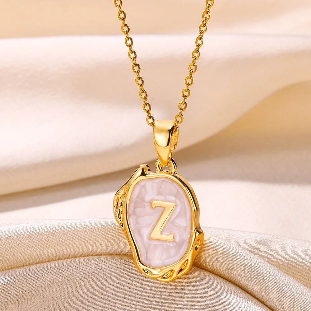 Peris Gems Z / Gold / CHINA Y2K 26 Letter Pendant Necklaces for Women Alphabet A-Z Initials Sweet Cool Girl Punk Necklace Aesthetic Stainless Steels Jewelry SHEIN Amazon Temu